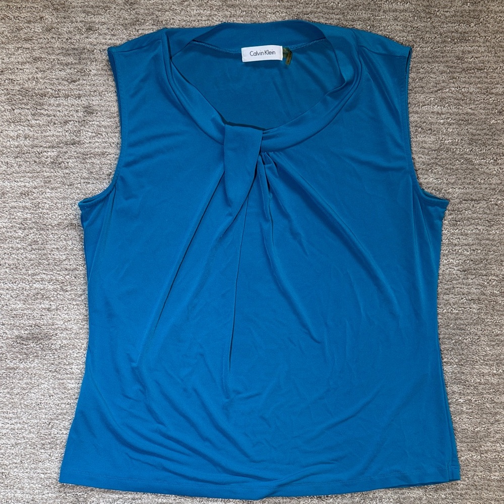 Calvin Klein Teal Sleeveless Blouse